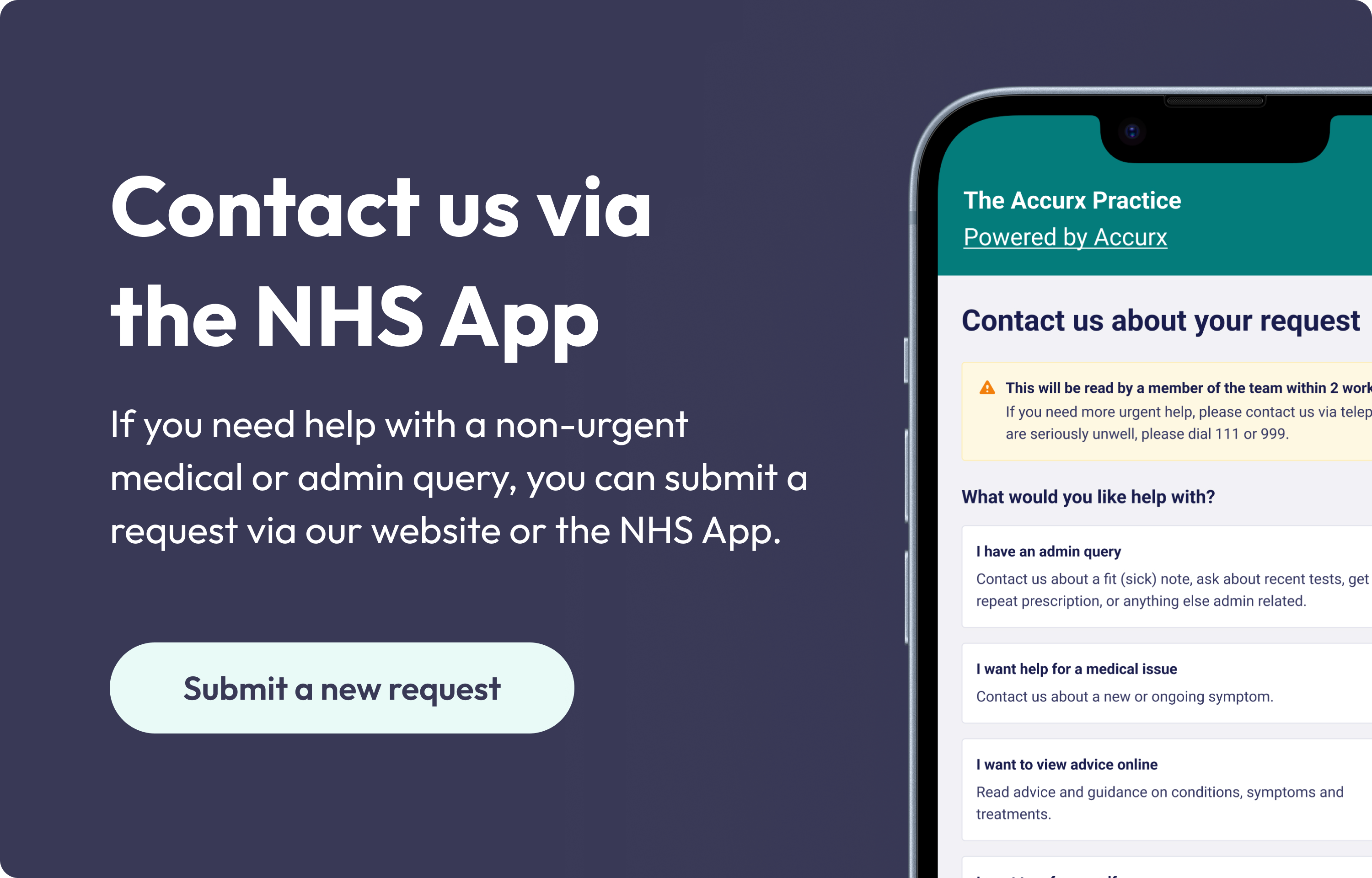 contact your gp practice using the nhs app